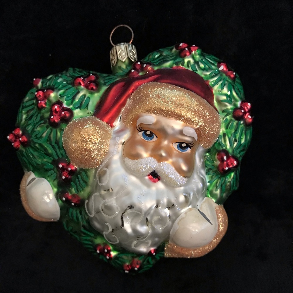 Christopher Radko Wreath Santa ornament
